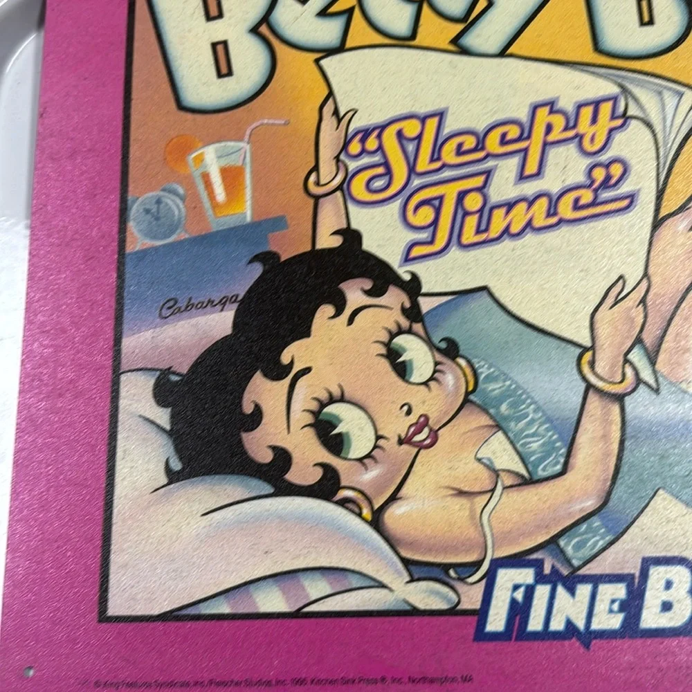 Betty Boop Metal Linens Wall Art - Pink & Yellow